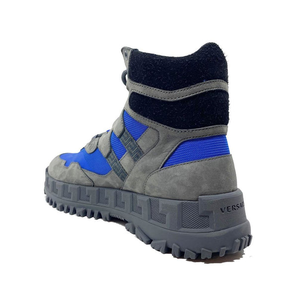 Graue Schnürstiefel aus Leder
