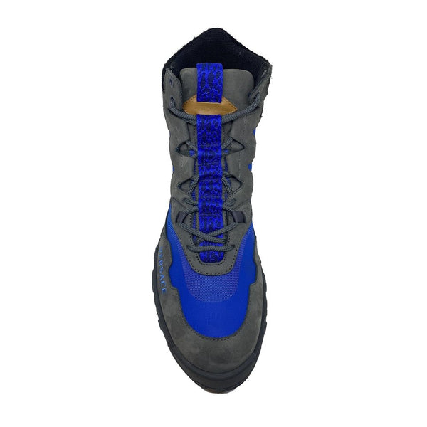 Graue Schnürstiefel aus Leder