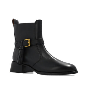 Schwarze Stiefeletten aus Kalbsleder