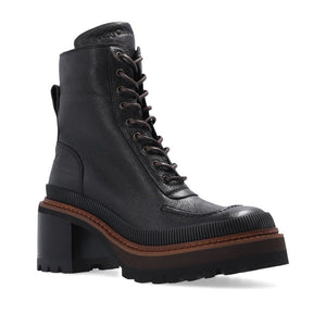 Schwarze Schnürstiefel aus Kalbsleder