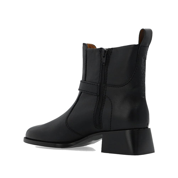 Schwarze Stiefeletten aus Kalbsleder