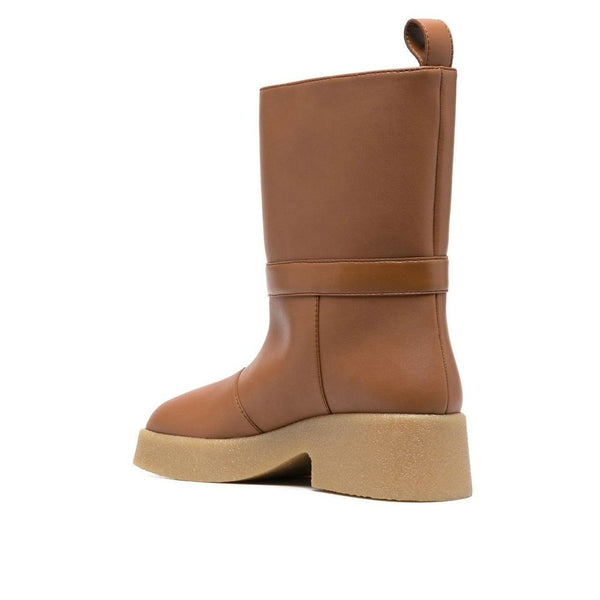 Braune Polyethylen-Chelsea-Stiefel