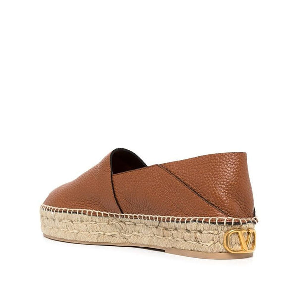 Braune Espadrilles aus Kalbsleder