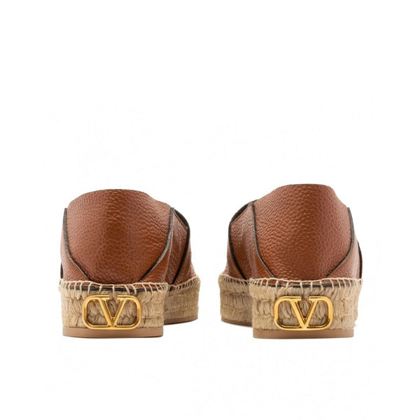Braune Espadrilles aus Kalbsleder