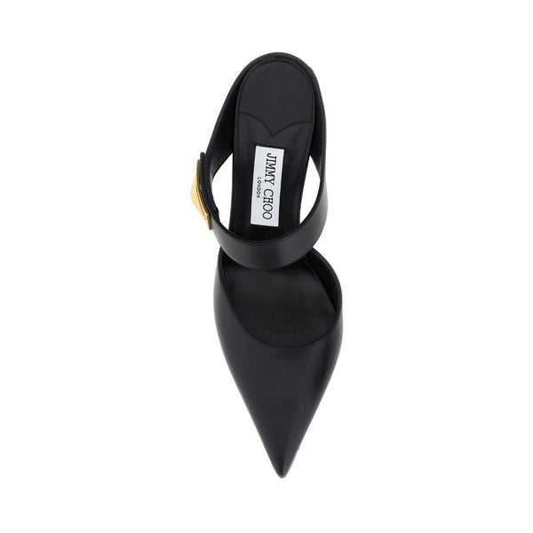 Schwarze Pumps aus Kalbsleder mit hohem Absatz