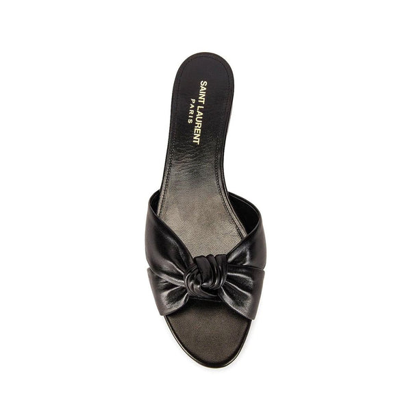 Schwarze Kalbsledersandalen