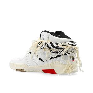 Hochwertige High-Top-Sneaker aus weißem Kalbsleder