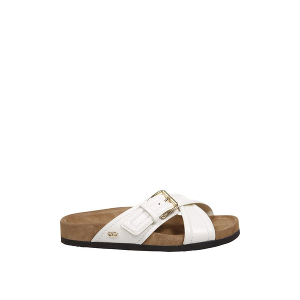 Weiße Sandalen aus Kalbsleder mit Riemen