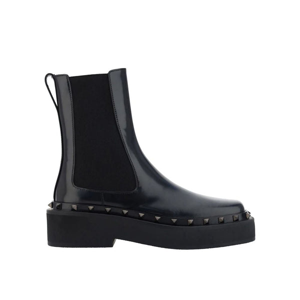Schwarze Chelsea-Stiefel aus Kalbsleder