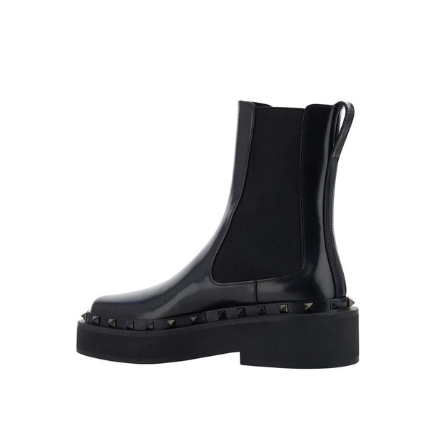 Schwarze Chelsea-Stiefel aus Kalbsleder
