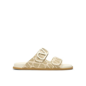 Bicolor-Sandalen mit Stoffriemen
