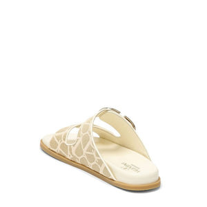 Bicolor-Sandalen mit Stoffriemen