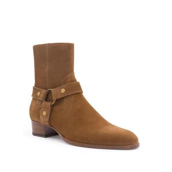 Braune Stiefeletten aus Kalbsleder