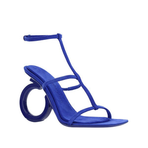 Elegante Sandalen aus blauem Kalbsleder