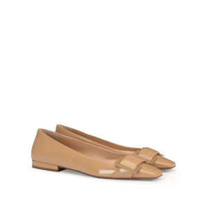 Braune Ballerinas aus Kalbsleder