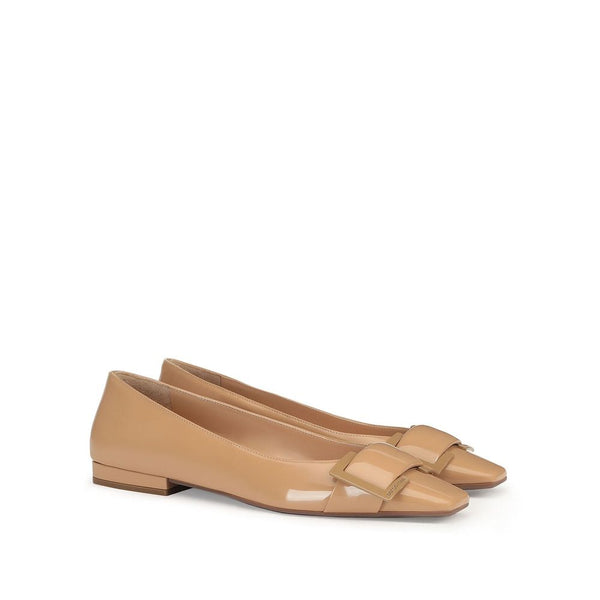 Braune Ballerinas aus Kalbsleder
