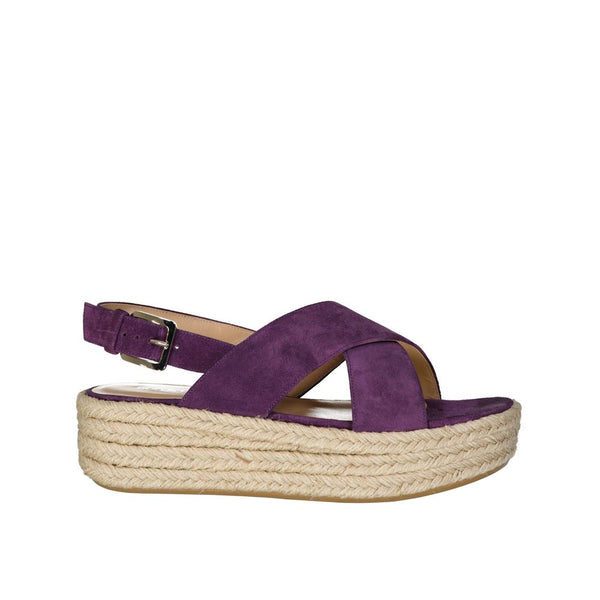 Lila Espadrilles aus Kalbsleder