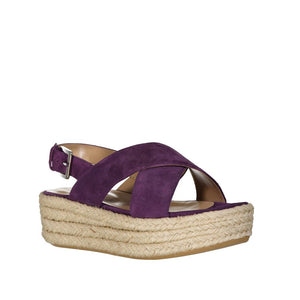 Lila Espadrilles aus Kalbsleder