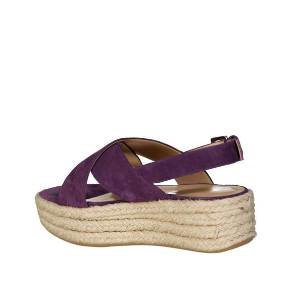 Lila Espadrilles aus Kalbsleder