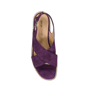 Lila Espadrilles aus Kalbsleder