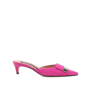 Bunte Kalbshaut-Mules