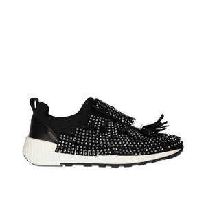 Robuste Sneaker aus schwarzem Stoff
