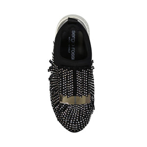 Robuste Sneaker aus schwarzem Stoff