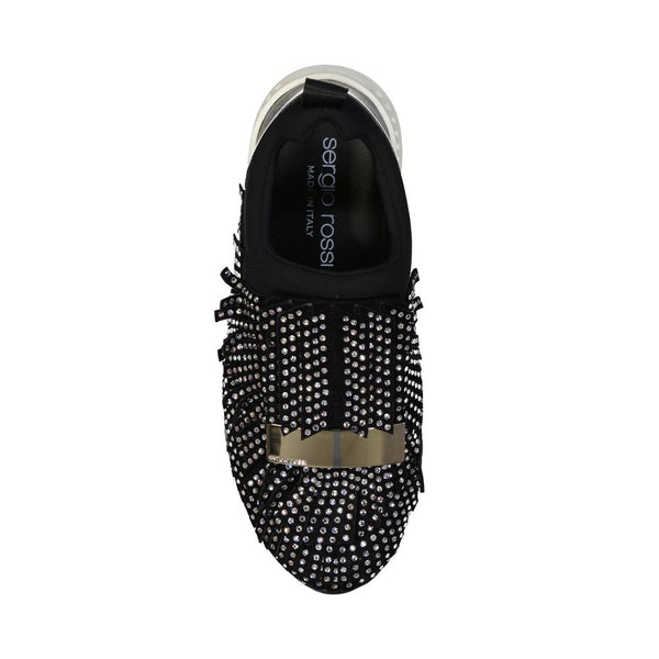 Robuste Sneaker aus schwarzem Stoff