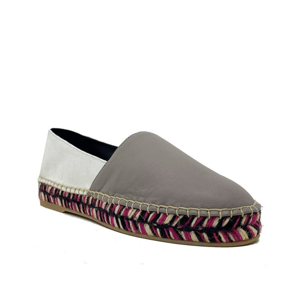 Beigefarbene Espadrilles aus Kalbsleder