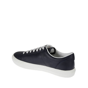 Niedrige Sneaker aus blauem Kalbsleder