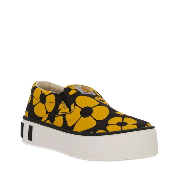 Schwarze Baumwoll-Sneaker mit niedrigem Schaft
