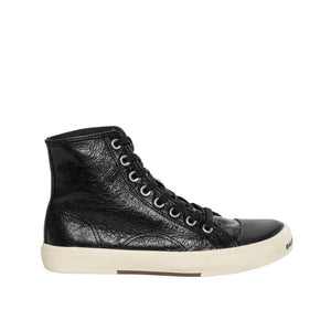 Schwarze High-Top-Sneaker aus Kalbsleder
