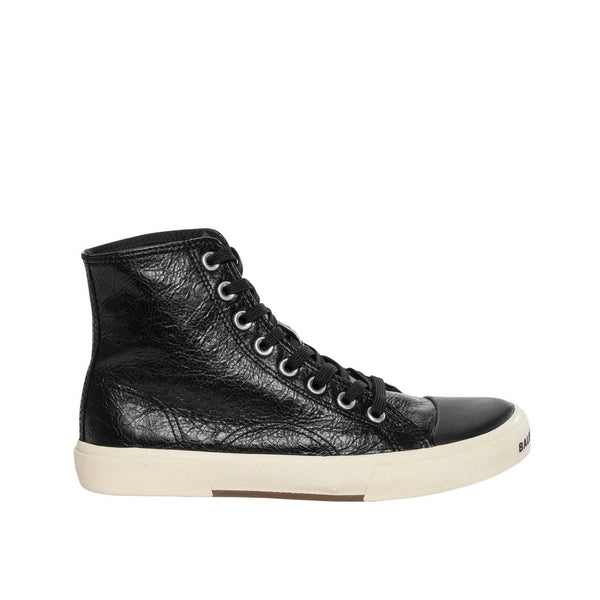 Schwarze High-Top-Sneaker aus Kalbsleder