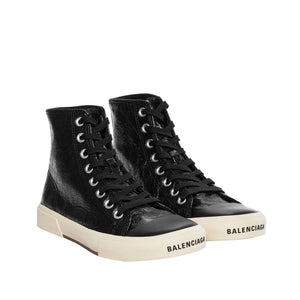 Schwarze High-Top-Sneaker aus Kalbsleder
