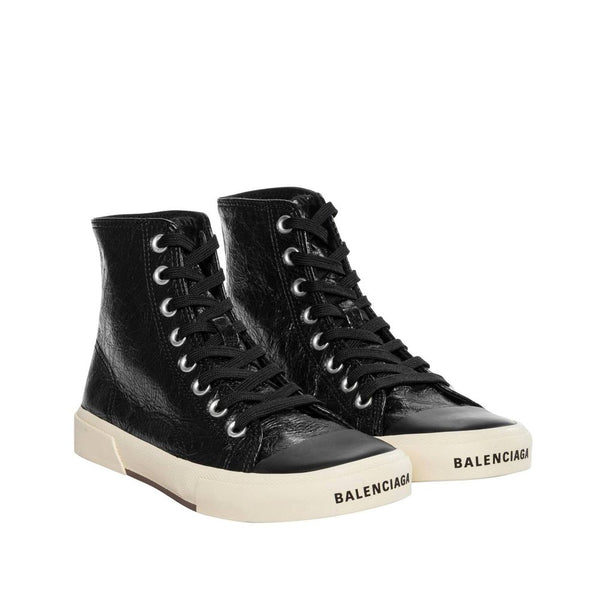 Schwarze High-Top-Sneaker aus Kalbsleder