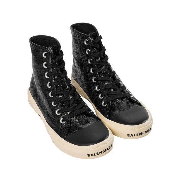 Schwarze High-Top-Sneaker aus Kalbsleder