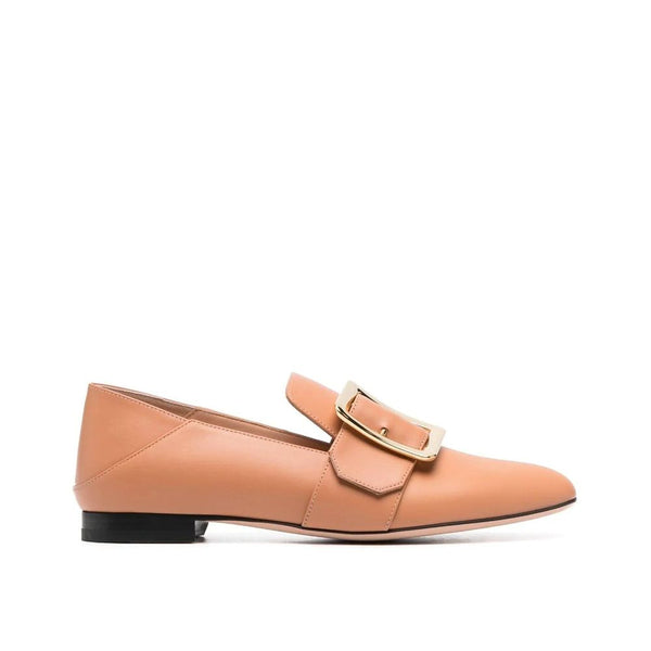 Beigefarbene Slip-On-Loafer aus Kalbsleder