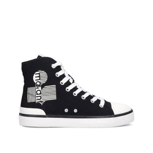 Schwarze High-Top-Sneaker aus Canvas