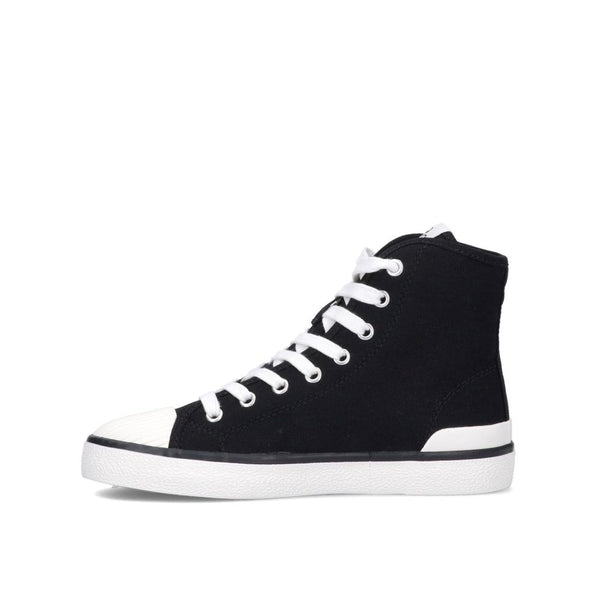Schwarze High-Top-Sneaker aus Canvas