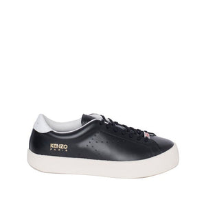 Schwarze Sneaker aus Kalbsleder mit niedrigem Schaft