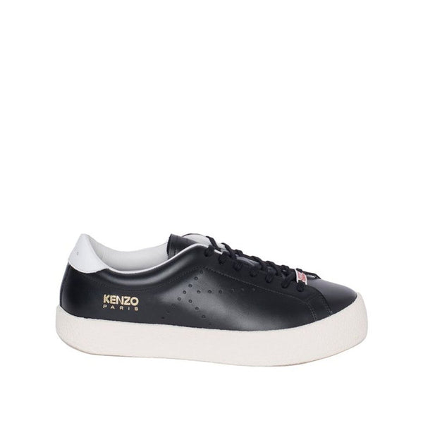 Schwarze Sneaker aus Kalbsleder mit niedrigem Schaft
