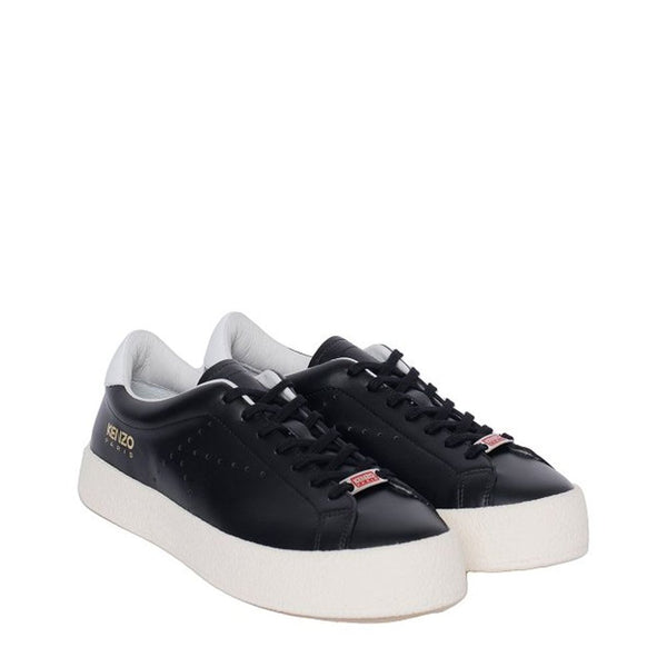 Schwarze Sneaker aus Kalbsleder mit niedrigem Schaft