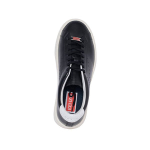 Schwarze Sneaker aus Kalbsleder mit niedrigem Schaft