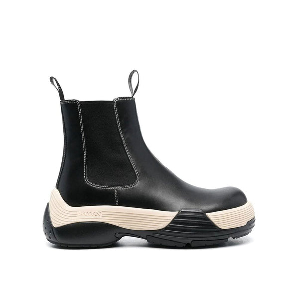 Schwarze Chelsea-Boots aus Kalbsleder