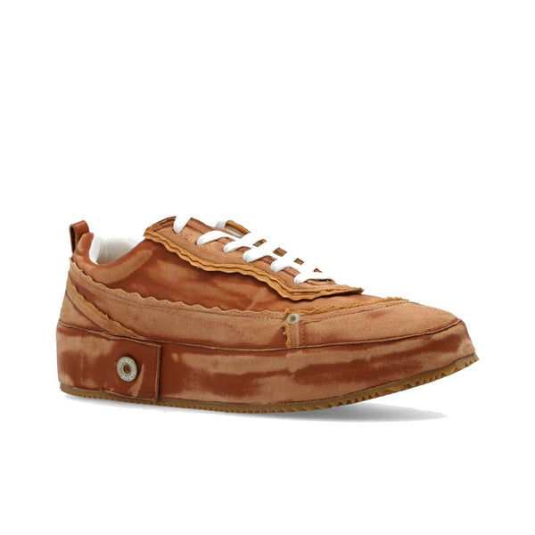 Braune Kalbsleder-Plateau-Sneaker