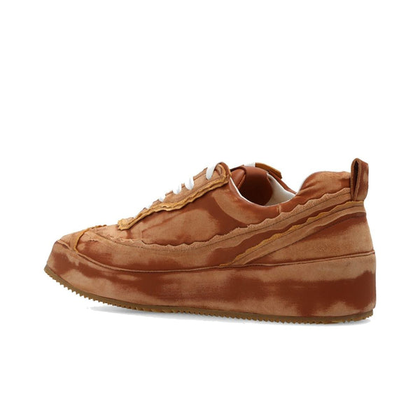 Braune Kalbsleder-Plateau-Sneaker