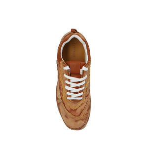 Braune Kalbsleder-Plateau-Sneaker