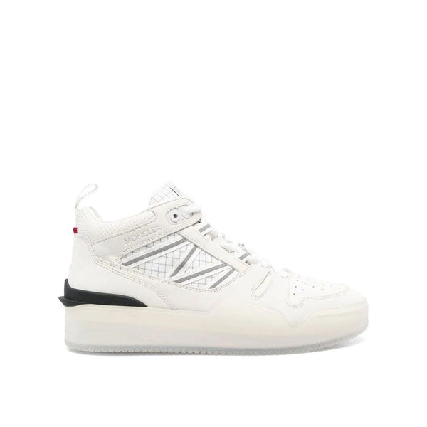 Hochwertige High-Top-Sneaker aus weißem Kalbsleder