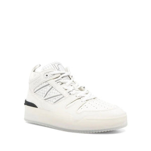 Hochwertige High-Top-Sneaker aus weißem Kalbsleder