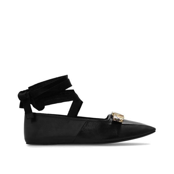 Schwarze Ballerinas aus Kalbsleder